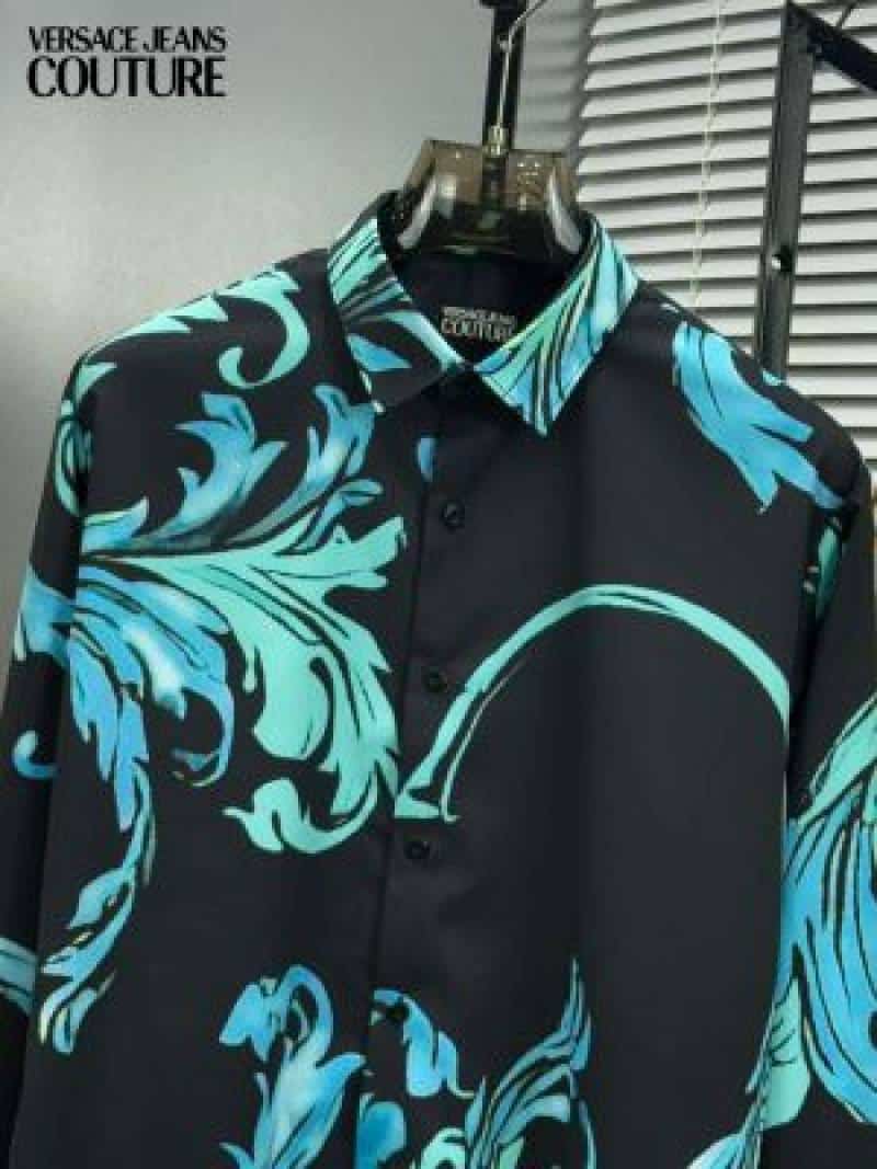 Versace Couture Full Design Shirt Black Blue