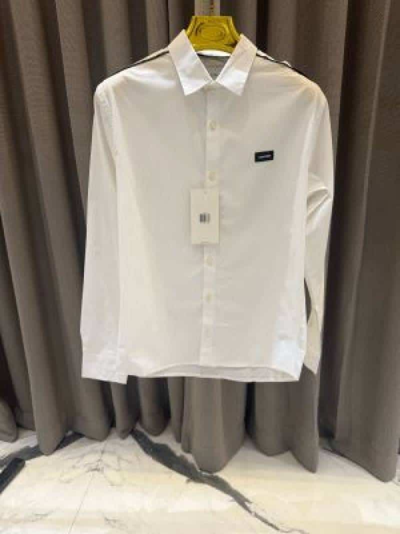 Calvin Klei_n Chest Logo Full Sleeves Shirt white