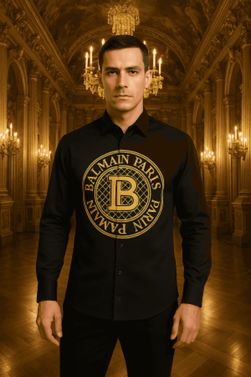 BALMMAIN BOX SHIRT LOGO GOLD