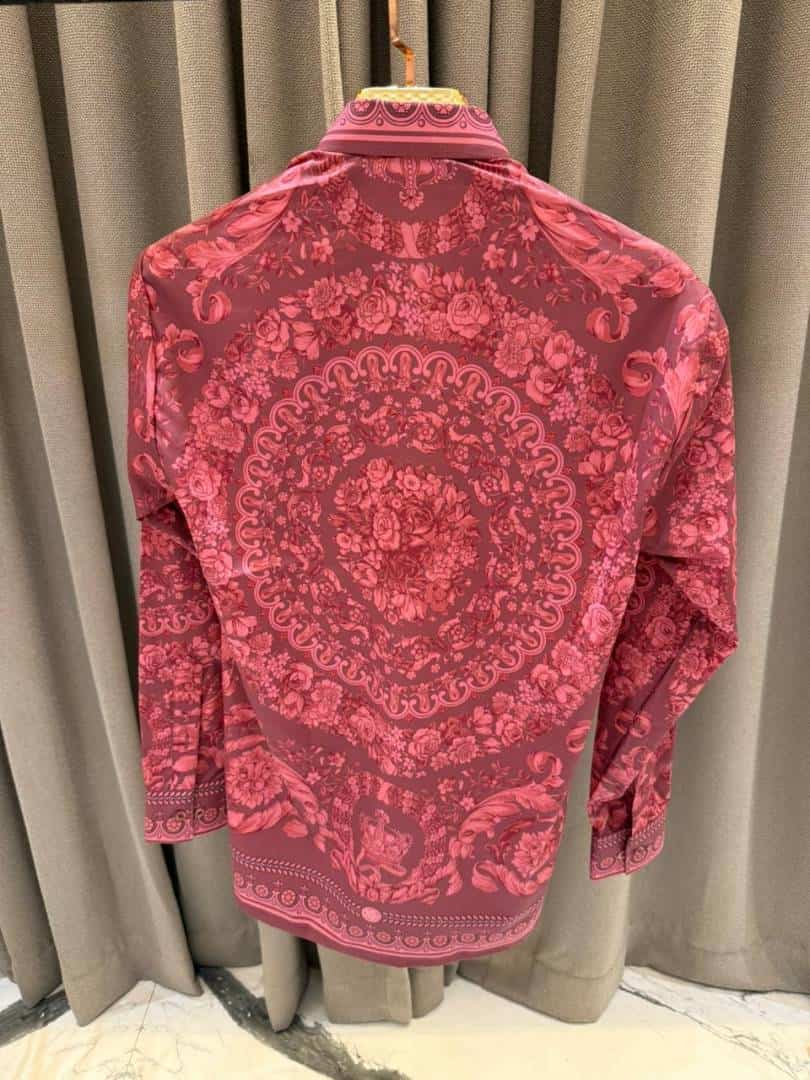 Versace Bandana Couture Box Pack Full Sleeves Shirt Maroon