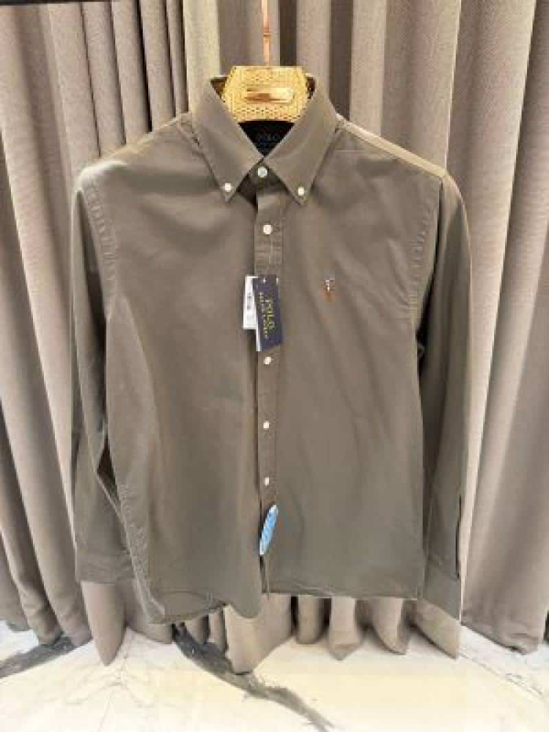 Ralph_Lauren Imported Full Sleeves Shirt Olive