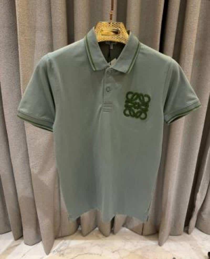 Loewe Chest Logo Polo T-shirt Grass Green