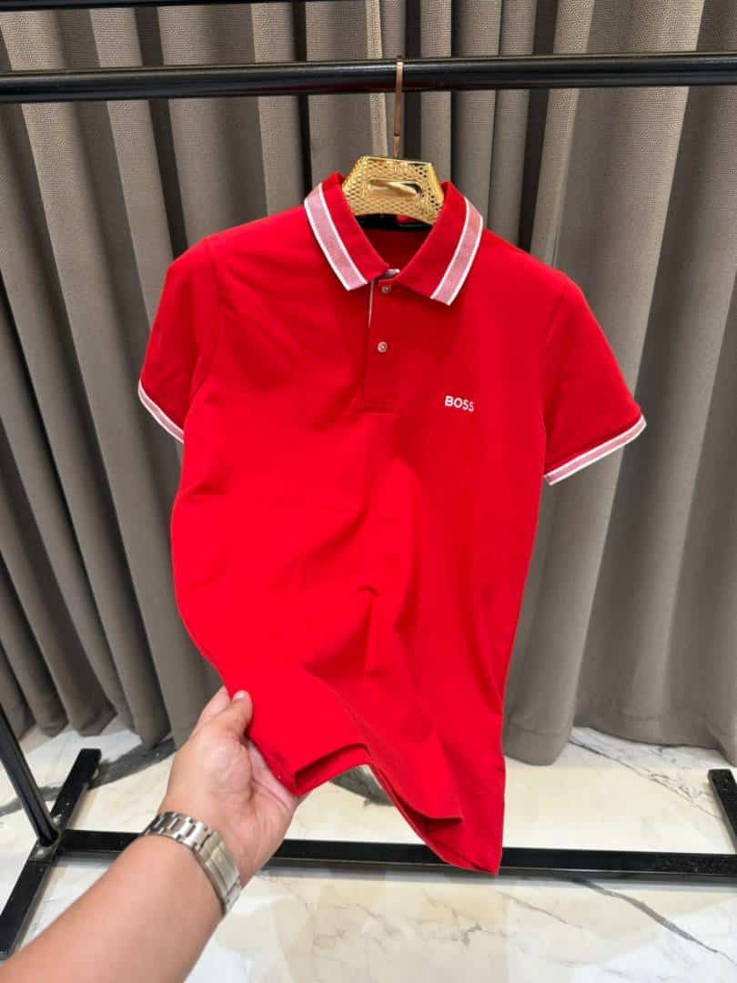 Boss Chest Logo Polo T-shirt Red