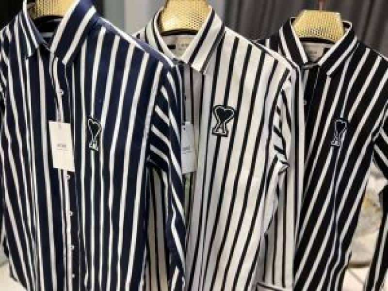 AMI PARIS IMPORTED STORE ARTICLE SHIRT NAVY BLUE