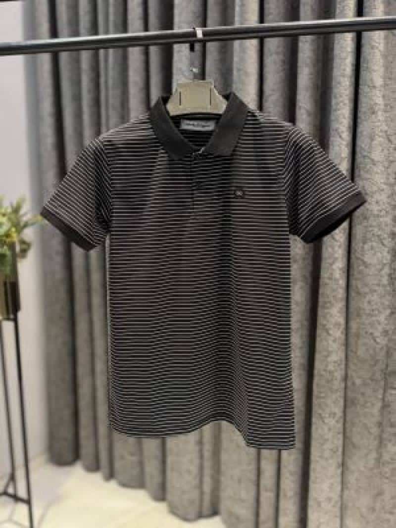 FERRAGAMO IMPORTED POLO T-SHIRT BLACK