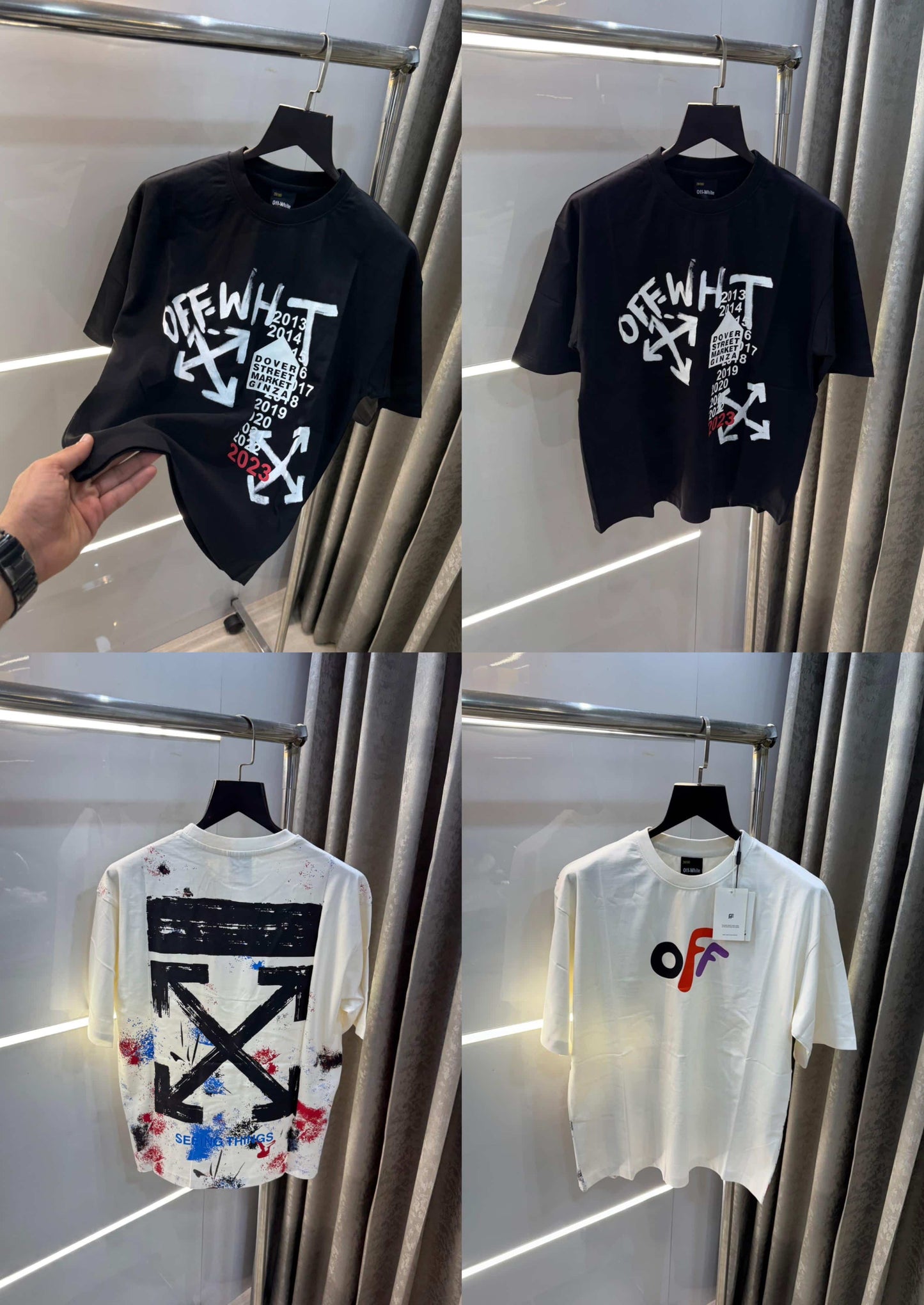 Off White Black Imported Oversized T-Shirt