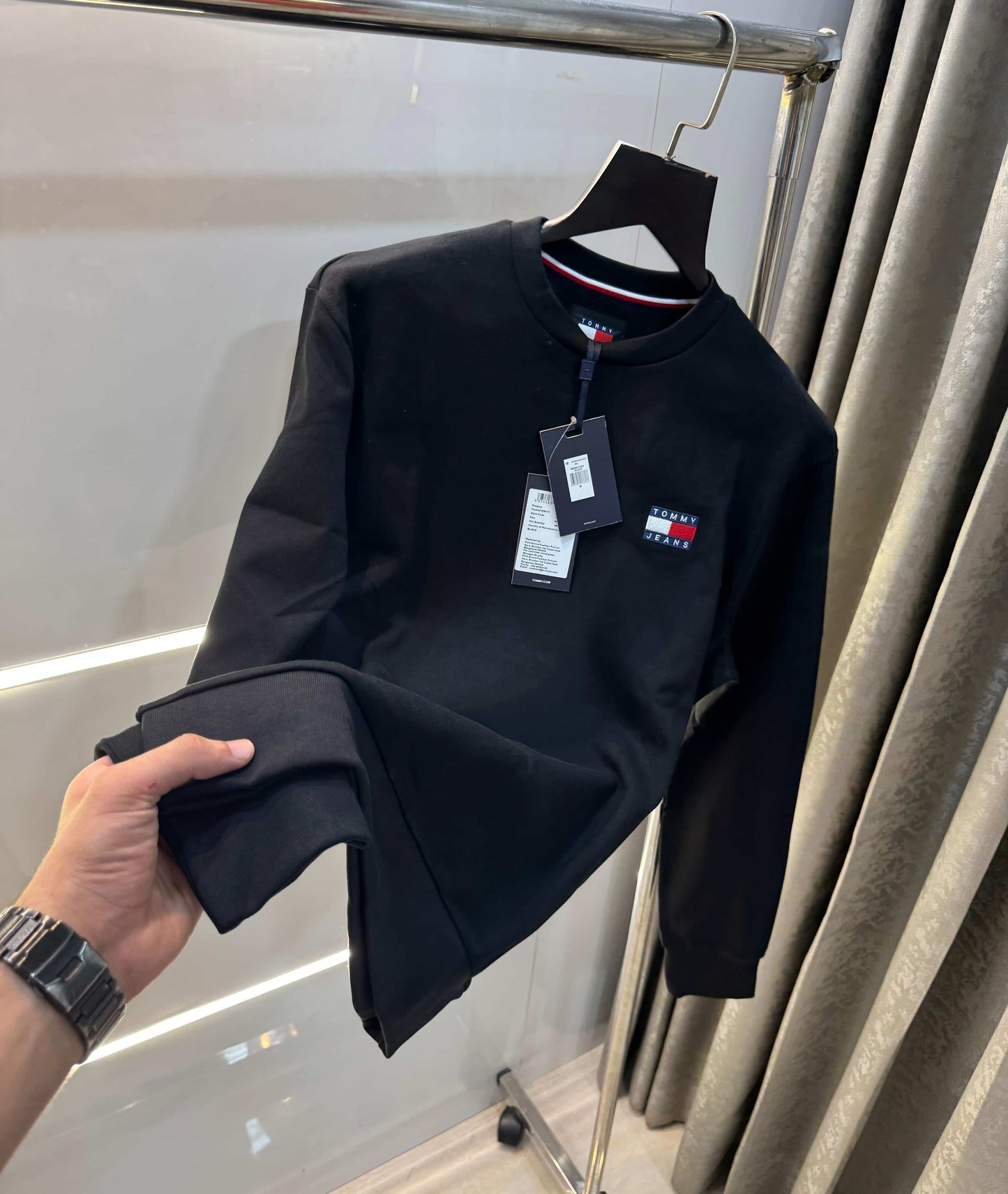 Tomm Hilfiger Black Logo Work Premium Sweatshirt