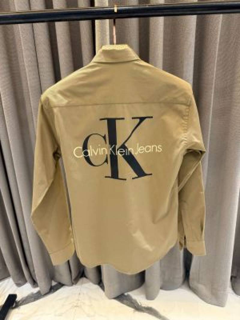 CALVIN_KLEIN_KHAKI_MONOGRAM_PRINT_PREMIUM_SHIRT_(1729)