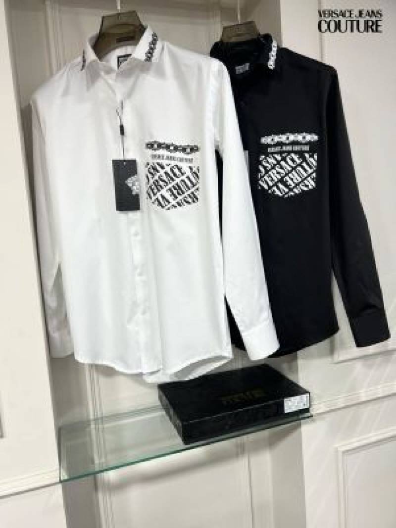 Versace Black Printed Premium Shirt With Box Packing And Carry Bag (1461)