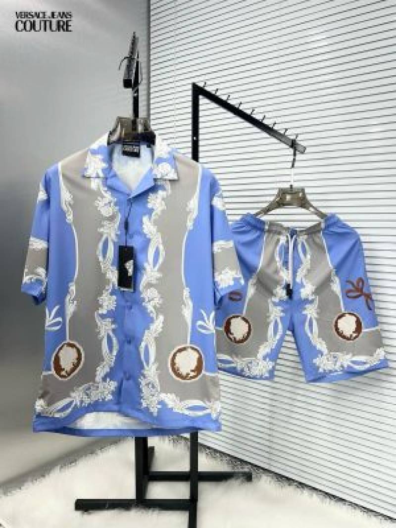 Versace Couture Blue Printed Imported Cord Set (1577)
