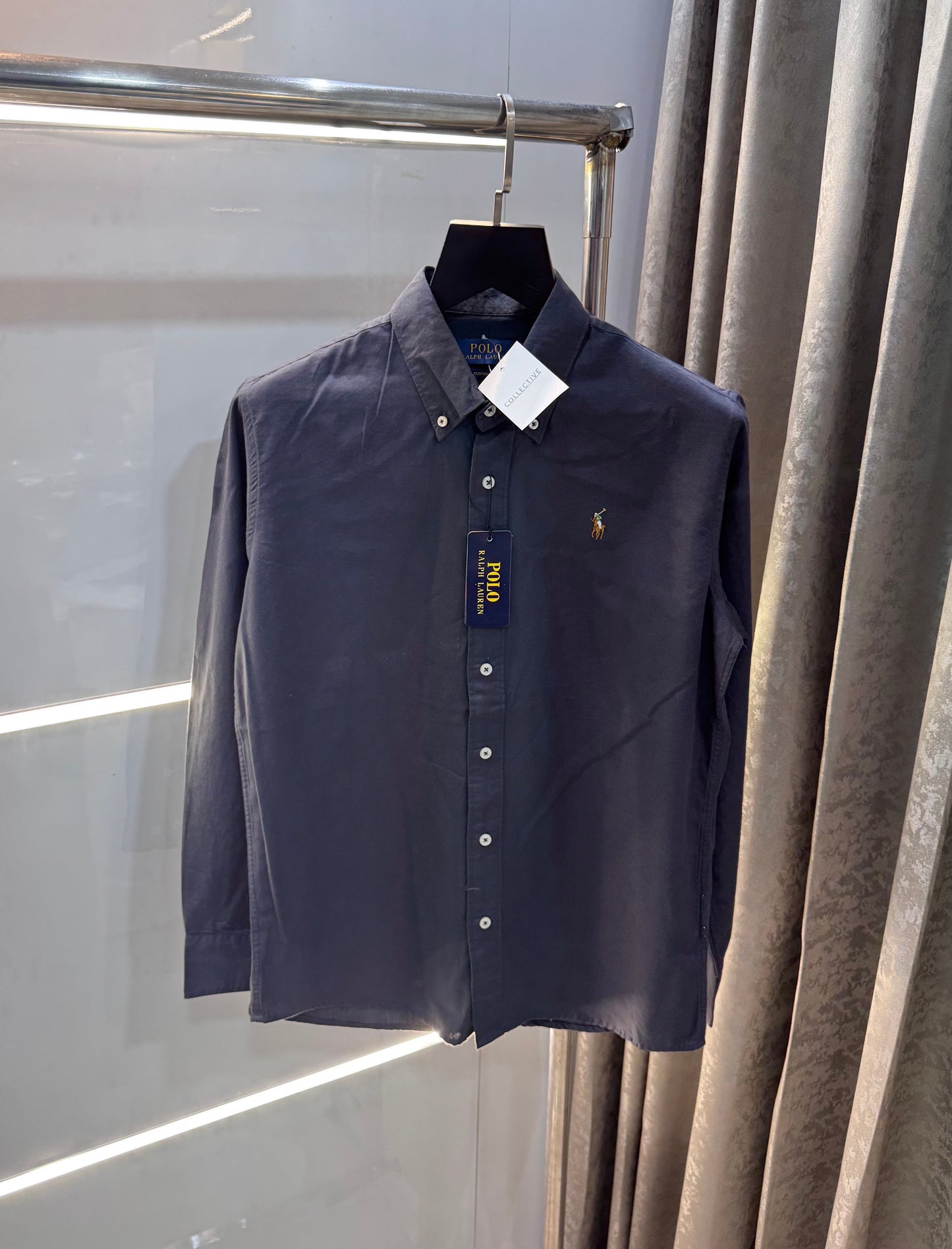 Ralph Lauren Dark Grey Embroidery Logo Classic Shirt