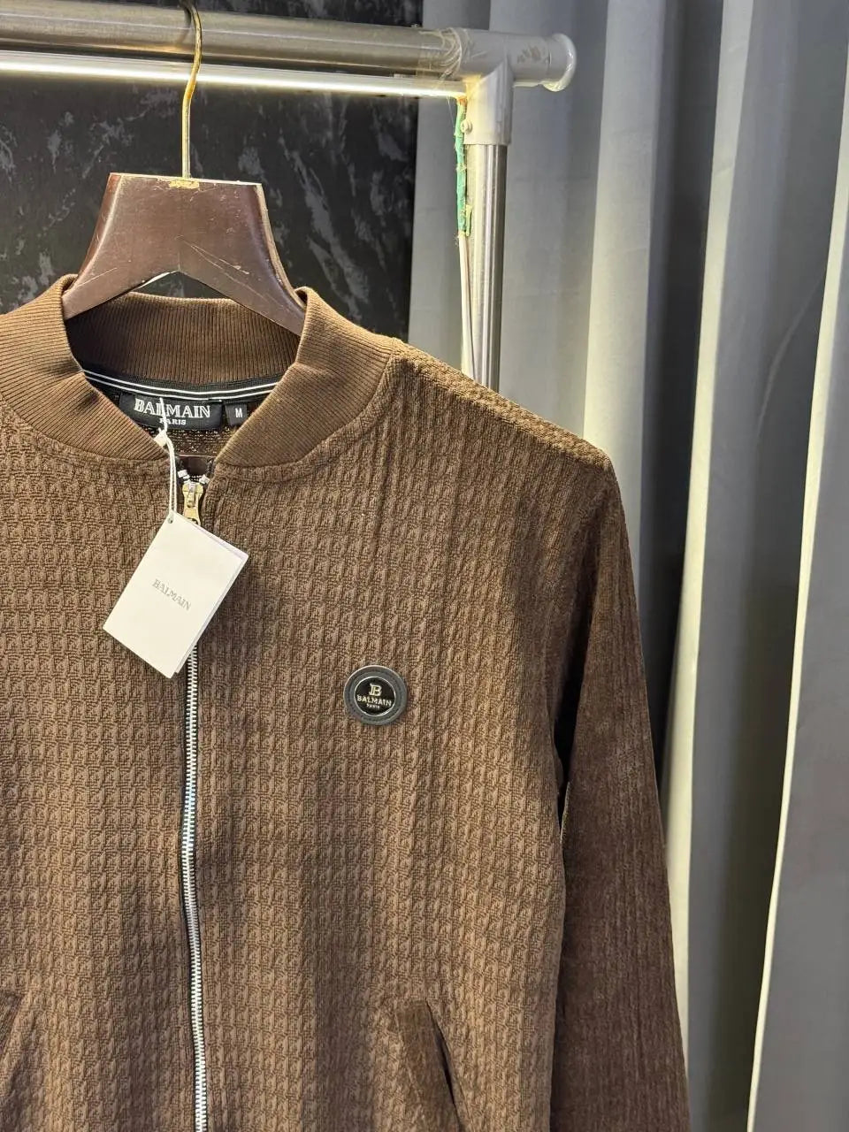 Balmai n Paris Knitted Zipper Jacket (Brown)