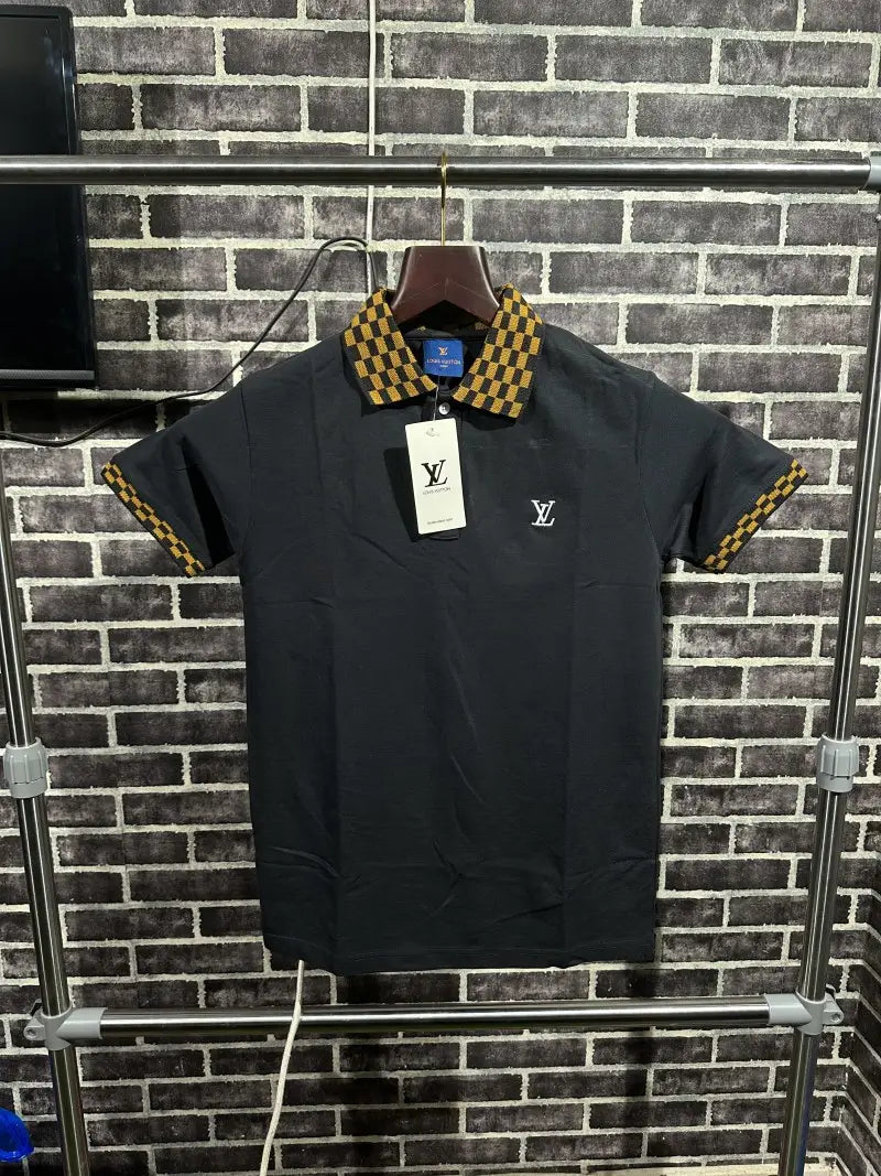 Louis Vuitton Printed Polo Tshirt Black - (124)