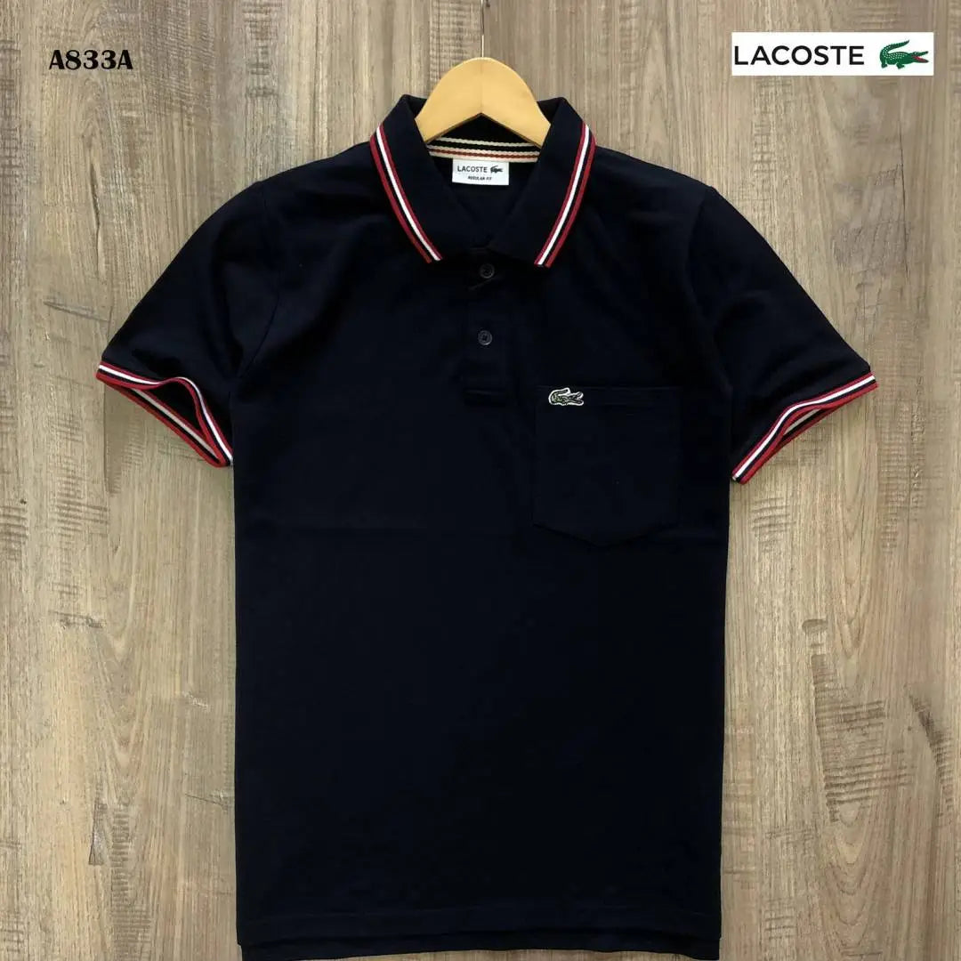 Lacost e Premium Polo Tshirt with Pocket (Black)