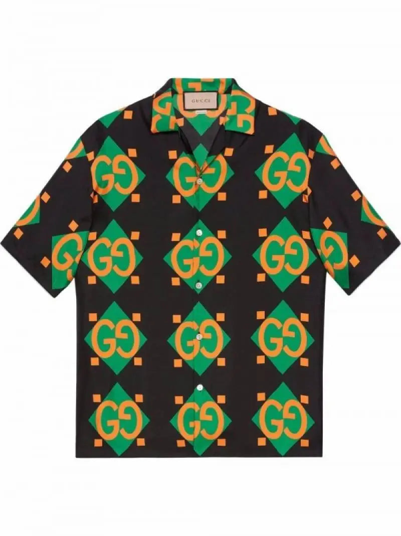Gucc_i Geometric Bowling Print Shirt Store Article ( No Return No Exchange On This Product )