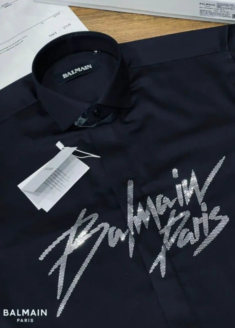 Balmai_n Paris Store article shirt with Original packing BLACK