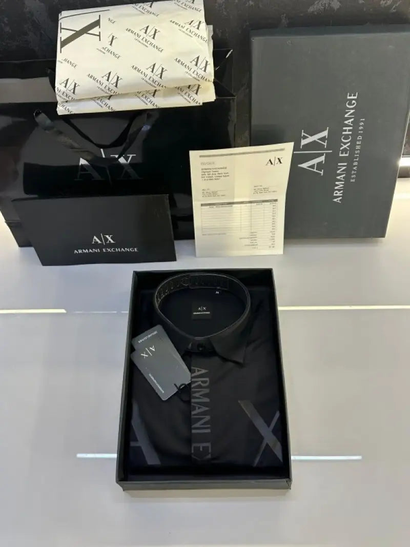 Arman_i Exchange Premium AX Print Shirt Store Article With Original Box Packing Black