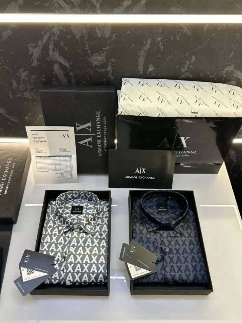 Arman i Exchange Monogram AX Shirt with Box Black AX893 - (237)
