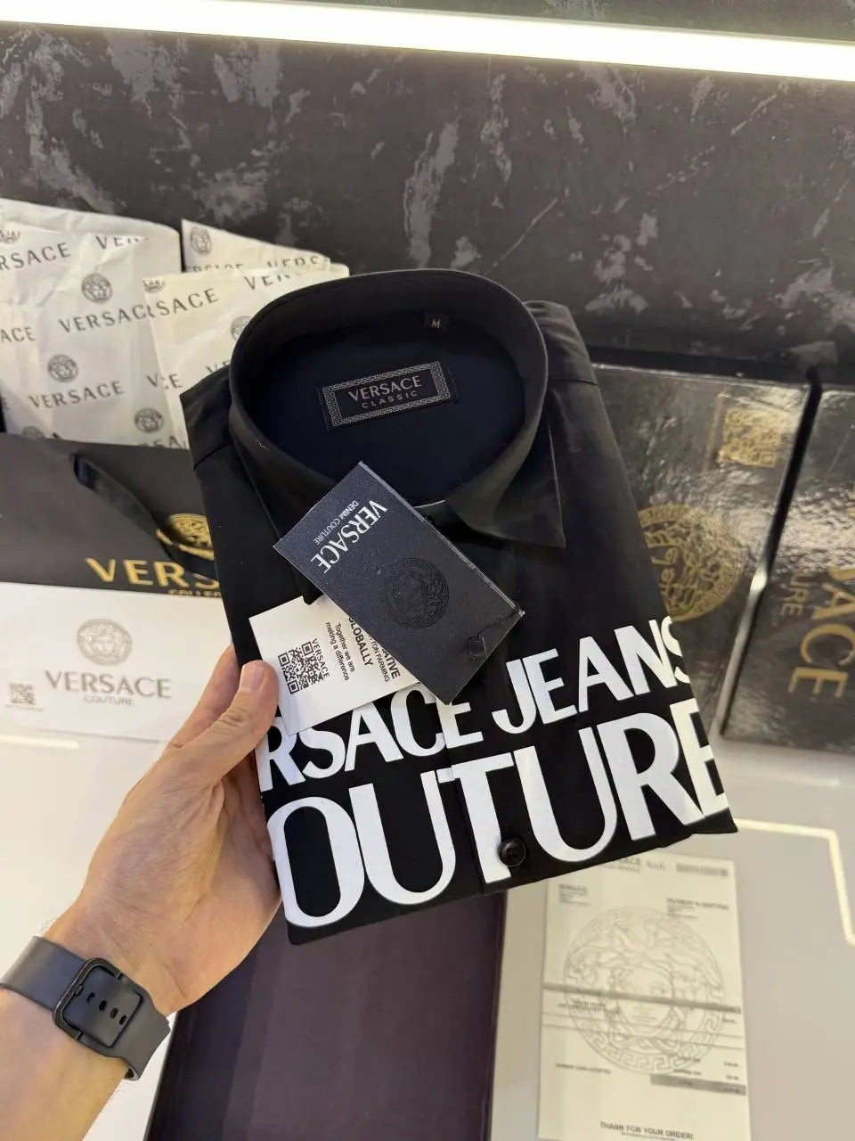 Versace Store Article Shirt with Original Packing ( Black )