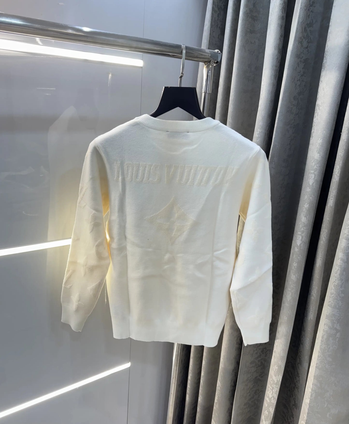 Louis Vuitton White Imported Knitted Pull Over