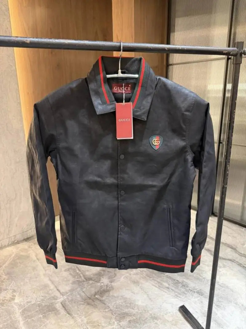 Gucc i Black brown leather Jacket