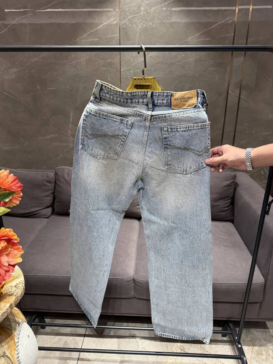 BALENCIAGA LIGHT BLUE WASH PREMIUM BAGGY DENIM