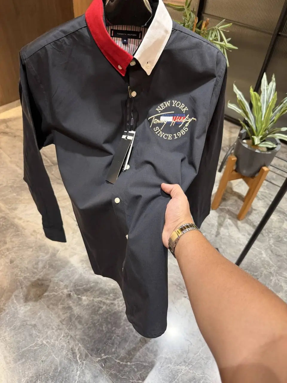 Tommy Hilfigher Black Premium Oxford Shirt
