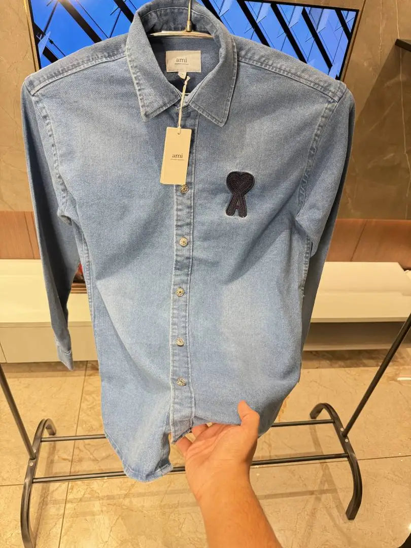 Ami Paris Sky blue Denim Shirt Imported