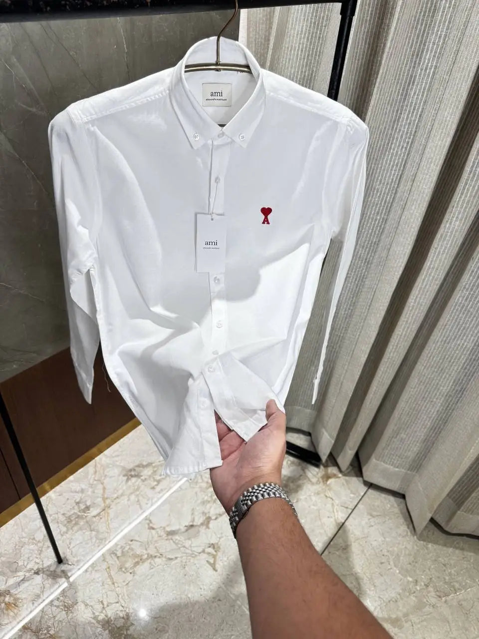 Ami Paris white colour Premium Oxford cotton shirt