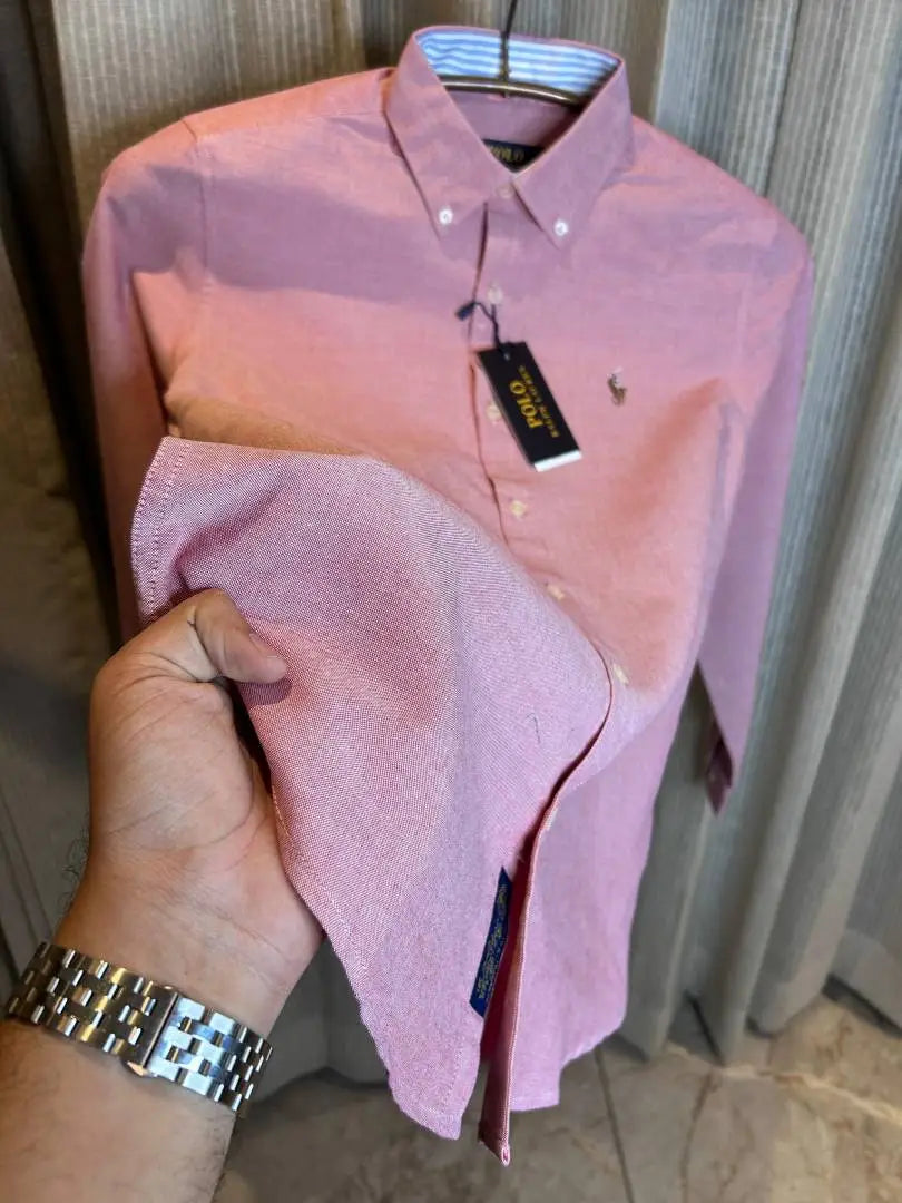 RALPH LAURE_N POLO PINK CLASSIC PREMIUM SHIRT