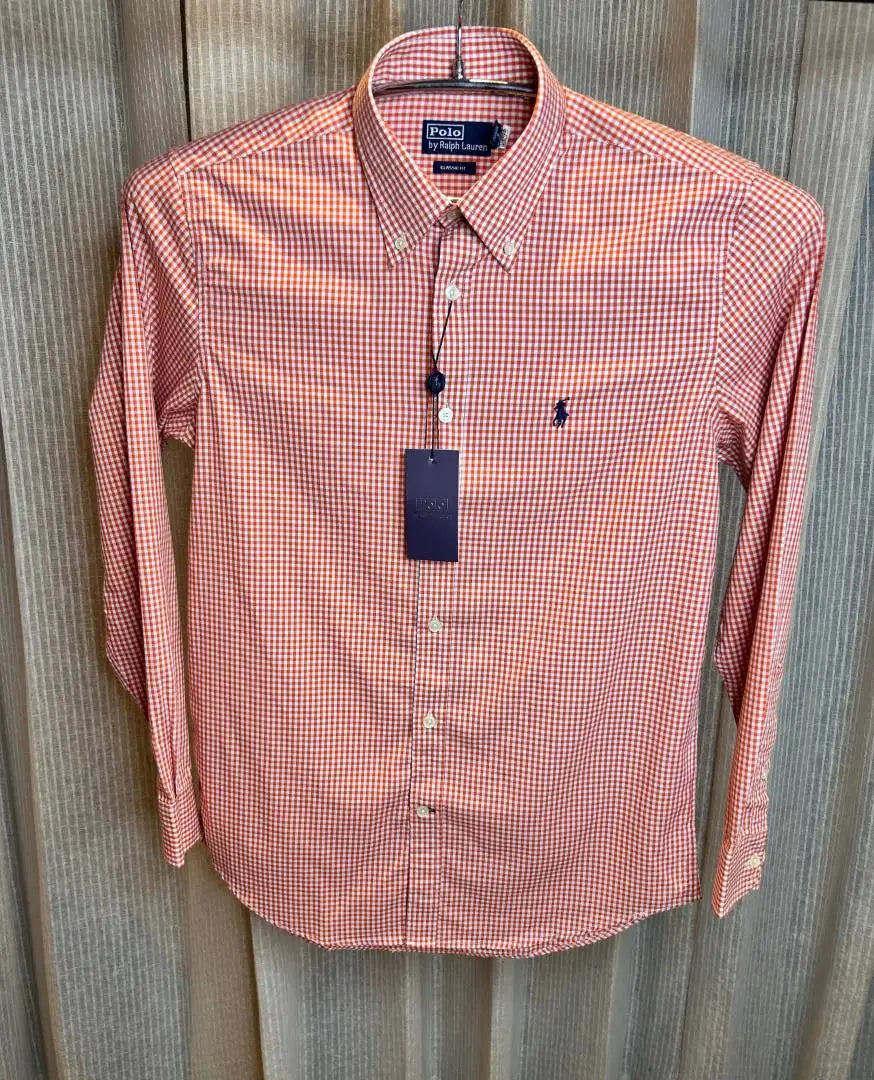 RALPH LAURE_N ORANGE PREMIUM CHECKS SHIRT