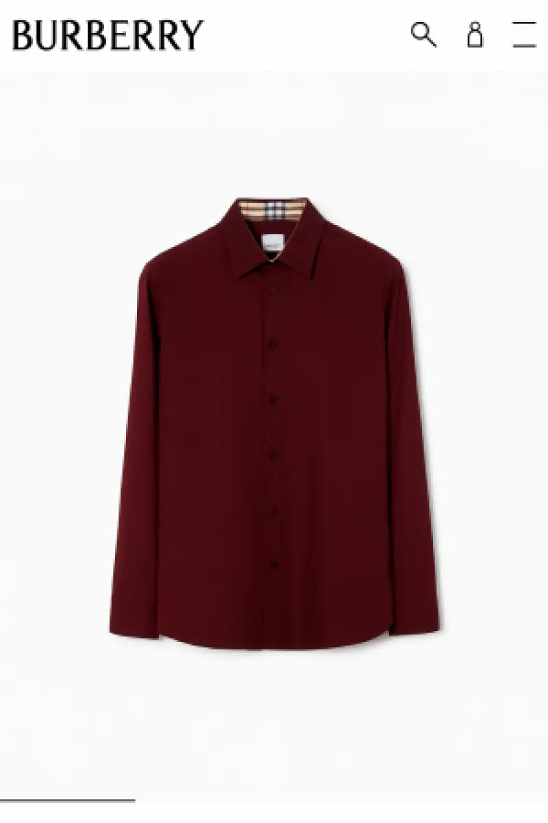 BURBERR_Y MAROON PREMIUM IMPORTED SHIRT WITH BOX