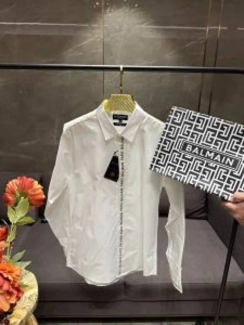 BALMAI_N WHITE BLACK PRINTED SHIRT WITH BOX