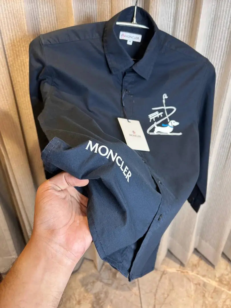 MONCLE_R NAVY BLUE PREMIUM FRONT PRINTED IMPORTED SHIRT