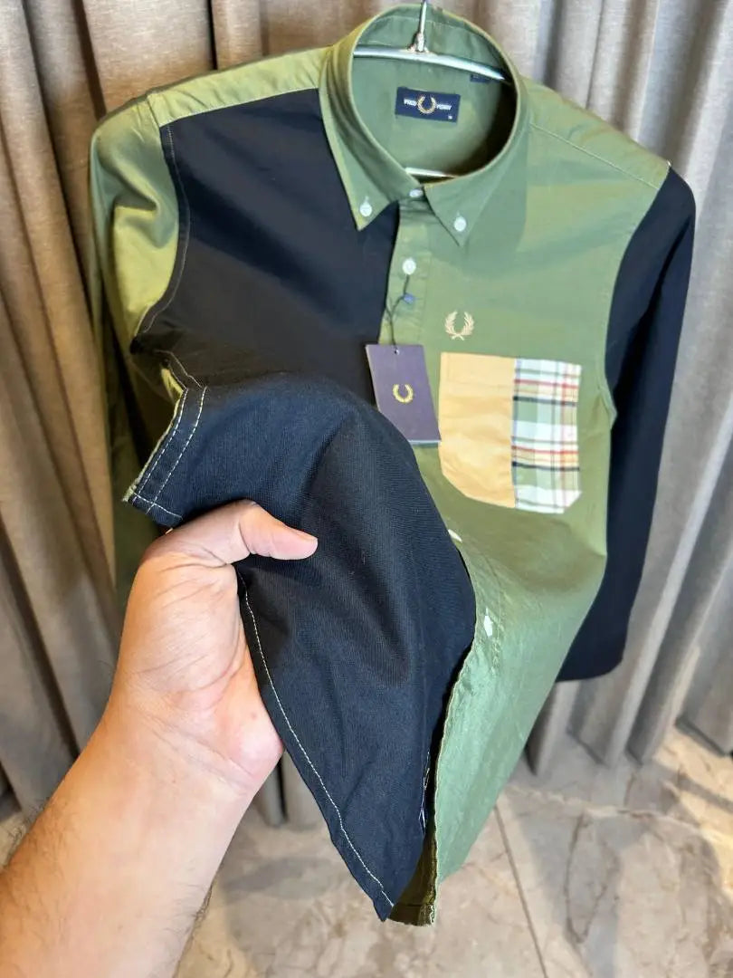 FRED PERRY BLACK OLIVE PREMIUM MULTI COLOR PREMIUM SHIRT
