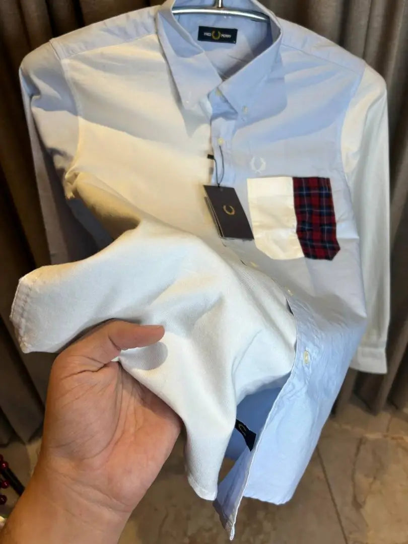 FRED PERRY WHITE BLUE PREMIUM MULTI COLOR PREMIUM SHIRT
