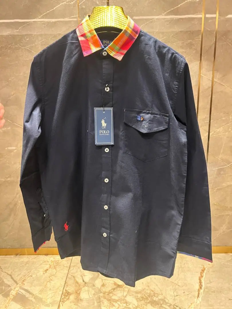 RALPH LAURE_N POLO BLUE PREMIUM COLLAR WORK SHIRT
