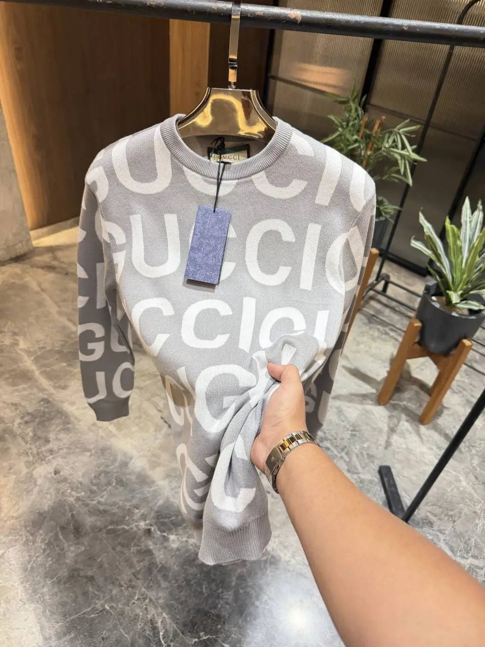 Gucc i Light Grey Premium Knitted Lycra
