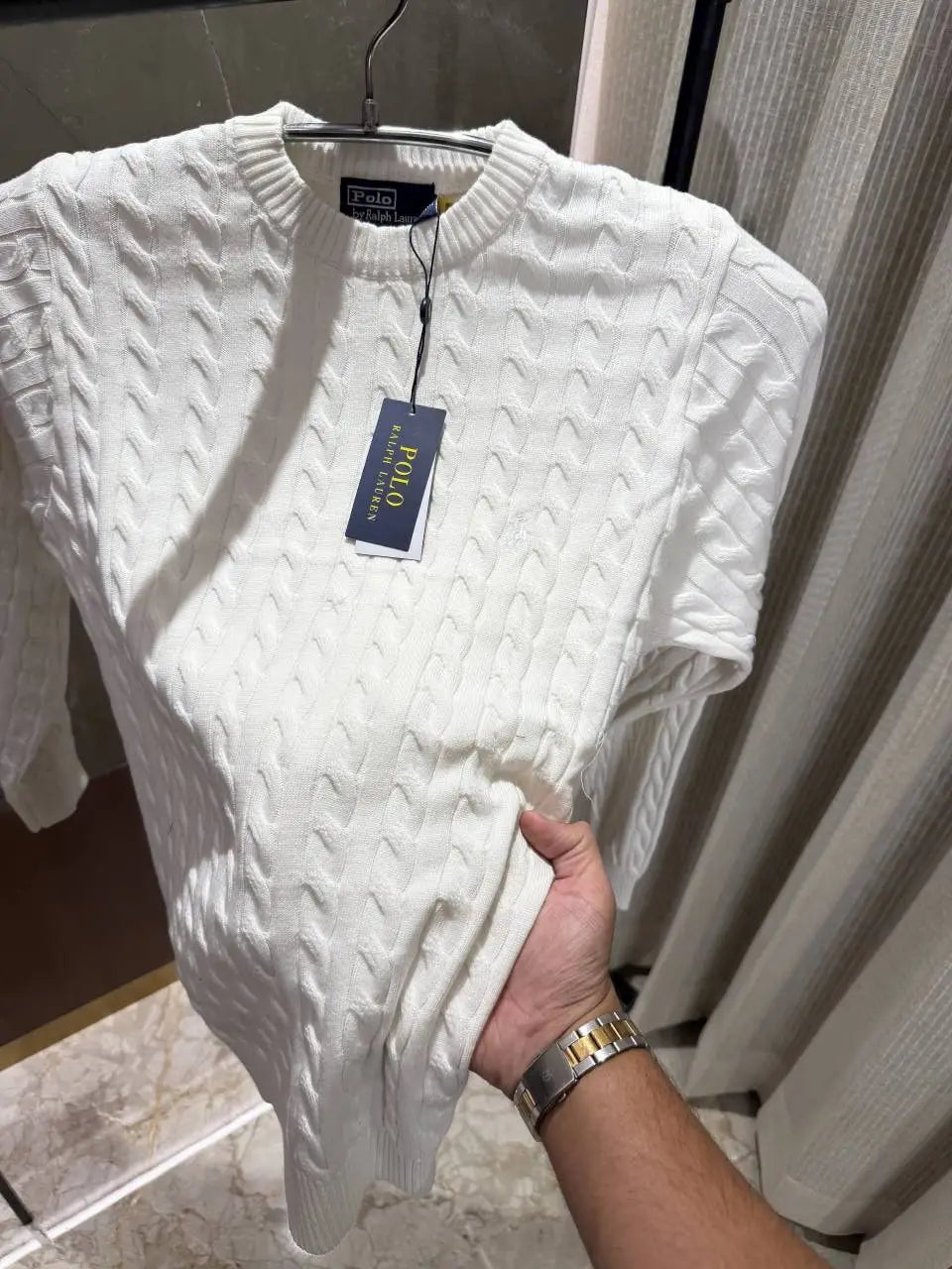Ralph Laure n White Knitted Woolen pullover