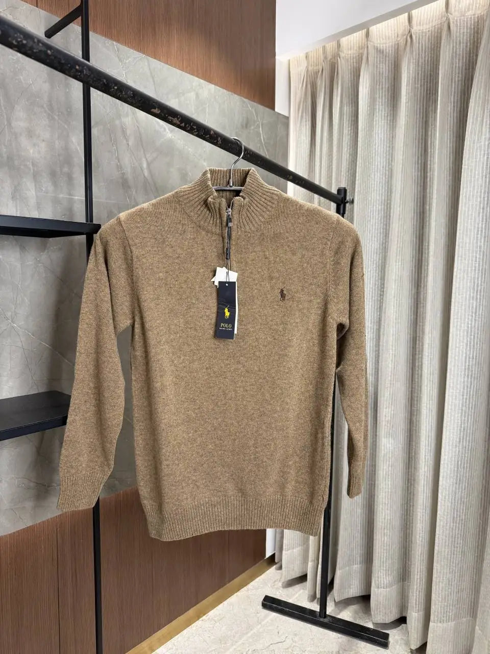RALPH LAURE_N POLO KNITTED BROWN PREMIUM NECK PULLOVER