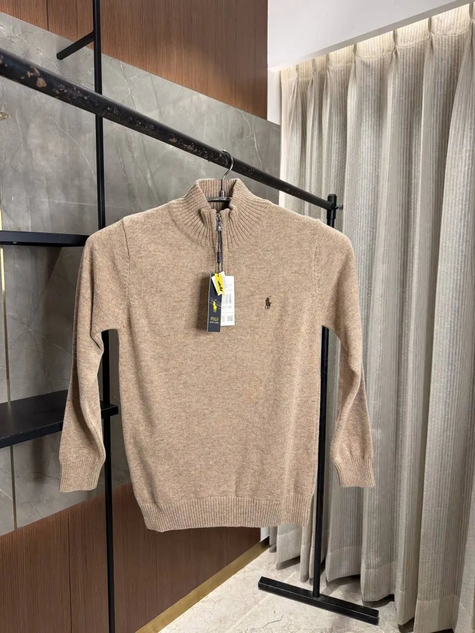 RALPH LAURE_N POLO KNITTED COFFEE PREMIUM NECK PULLOVER