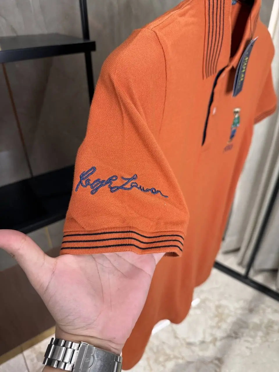 RALPH LAURE_N POLO ORANGE PREMIUM FRONT EMBORSSED POLO