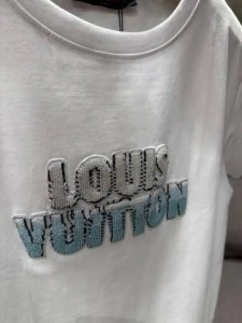 LOUIS VUITTO_N WHITE EMBORSSED PREMIUM IMPORTED TSHIRT