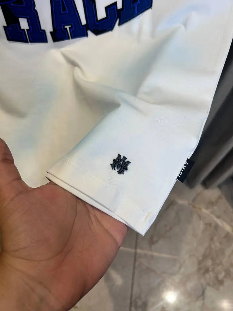AMIR_I WHITE BLUE PREMIUM FRONT PRINT IMPORTED TSHIRT