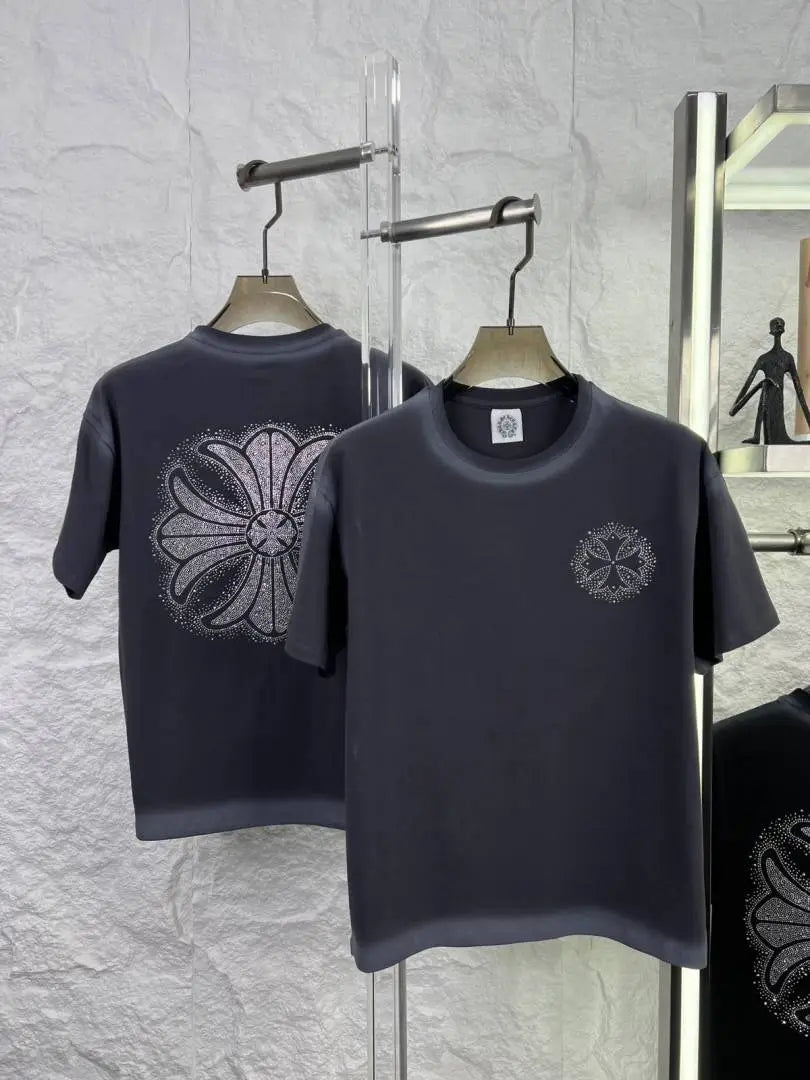 CHROME HEARTS GREY PREMIUM BACKPRINT TSHIRT