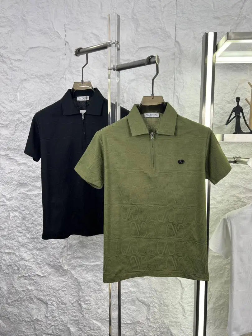VALENTIN_O PREMIUM GREEN FABRIC FULL FRONT BACK POLO