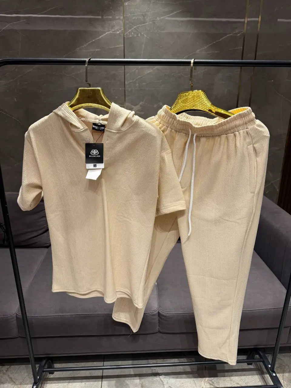 Sale BALENCIAGA CREME PREMIUM FABRIC COMFORTABLE CORD SET