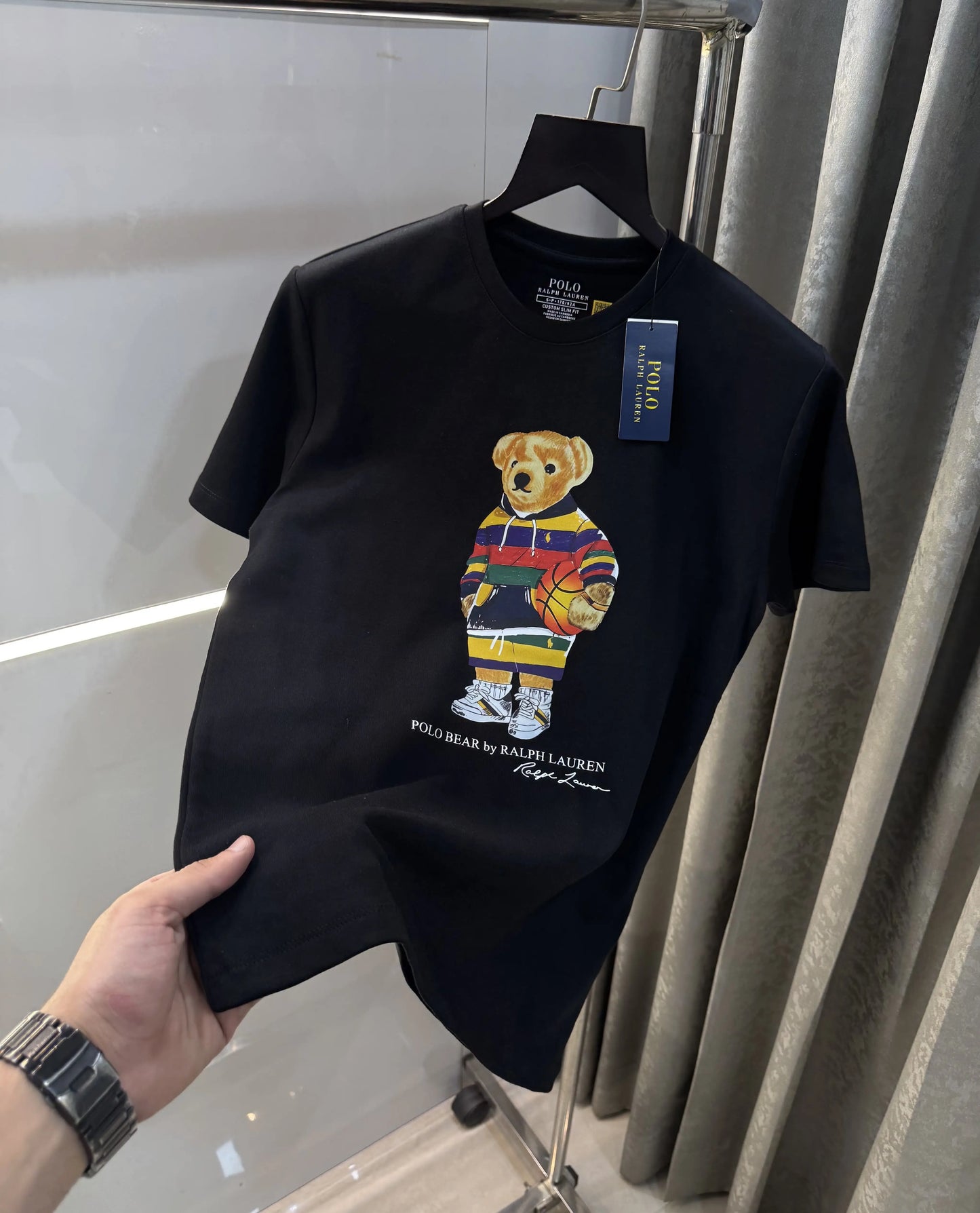 Ralph Lauren Black Teddy Logo Premium T-Shirt