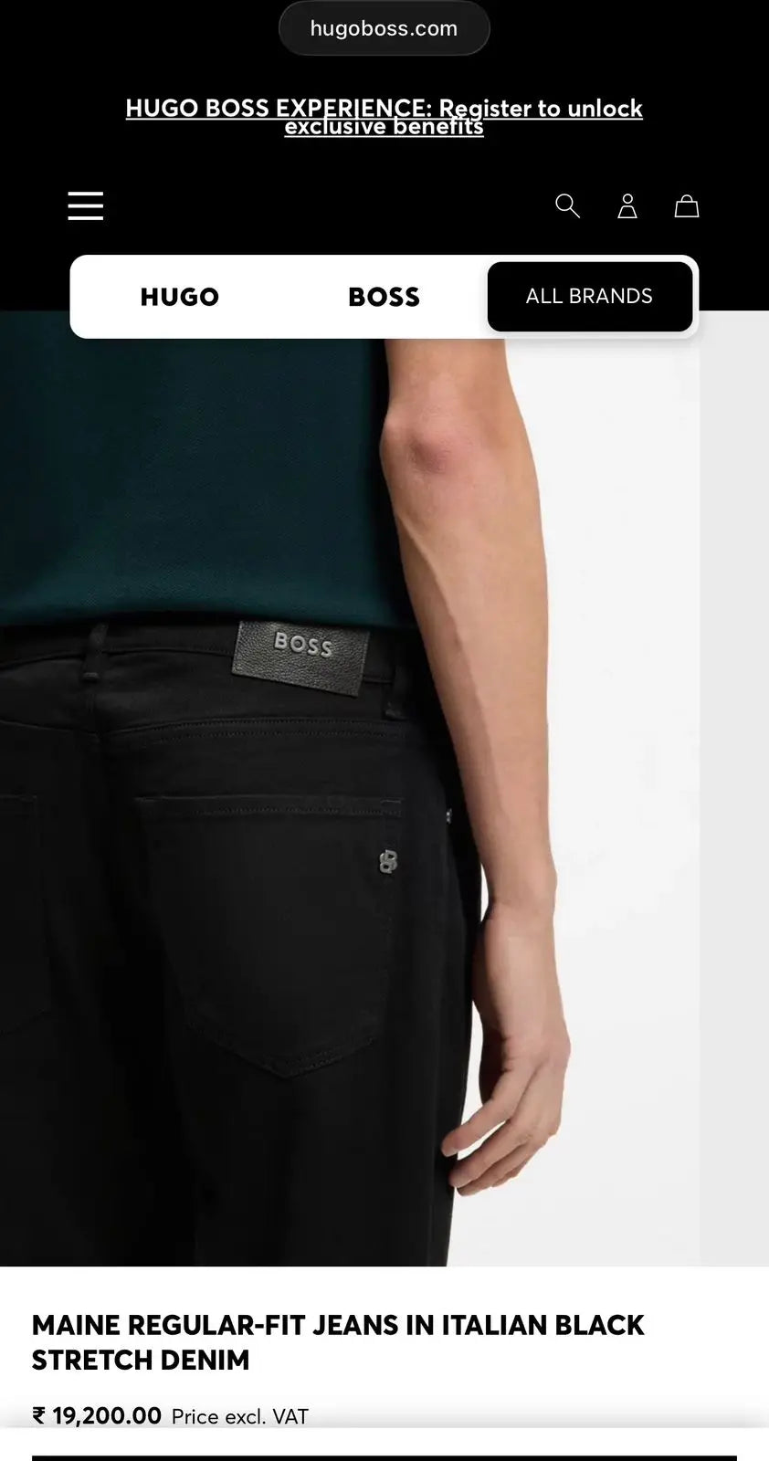 Hugo Bos s Jet Black Premium Classic Denim