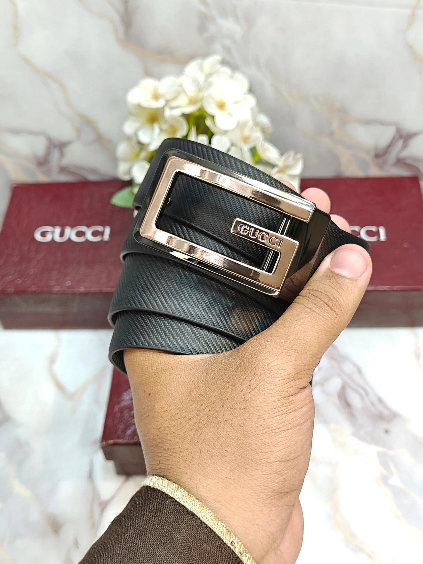 GG GUCCI PREMIUM QUALITY REVERSEABLE BELT WITH OG BOX
